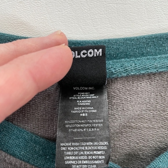 Volcom Color Block Long Sleeve Henley Shirt L - Picture 6 of 7